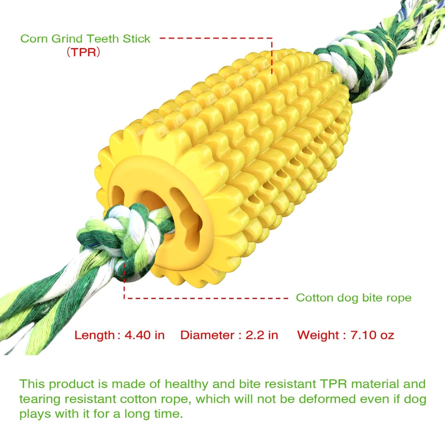 Indestructible Chew Toy for Aggressive Chewers Dog – Corn-Shaped