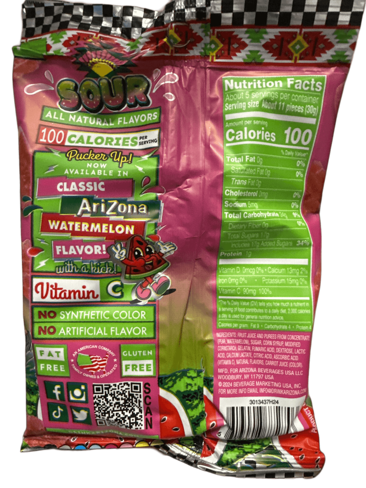 Arizona Sour Watermelon Fruit Snacks 142G - U.S Edition