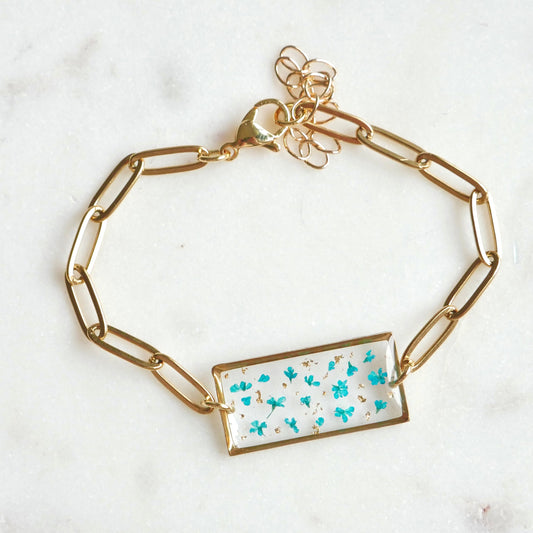 Bracelet Estelle bleu - rectangle moyen
