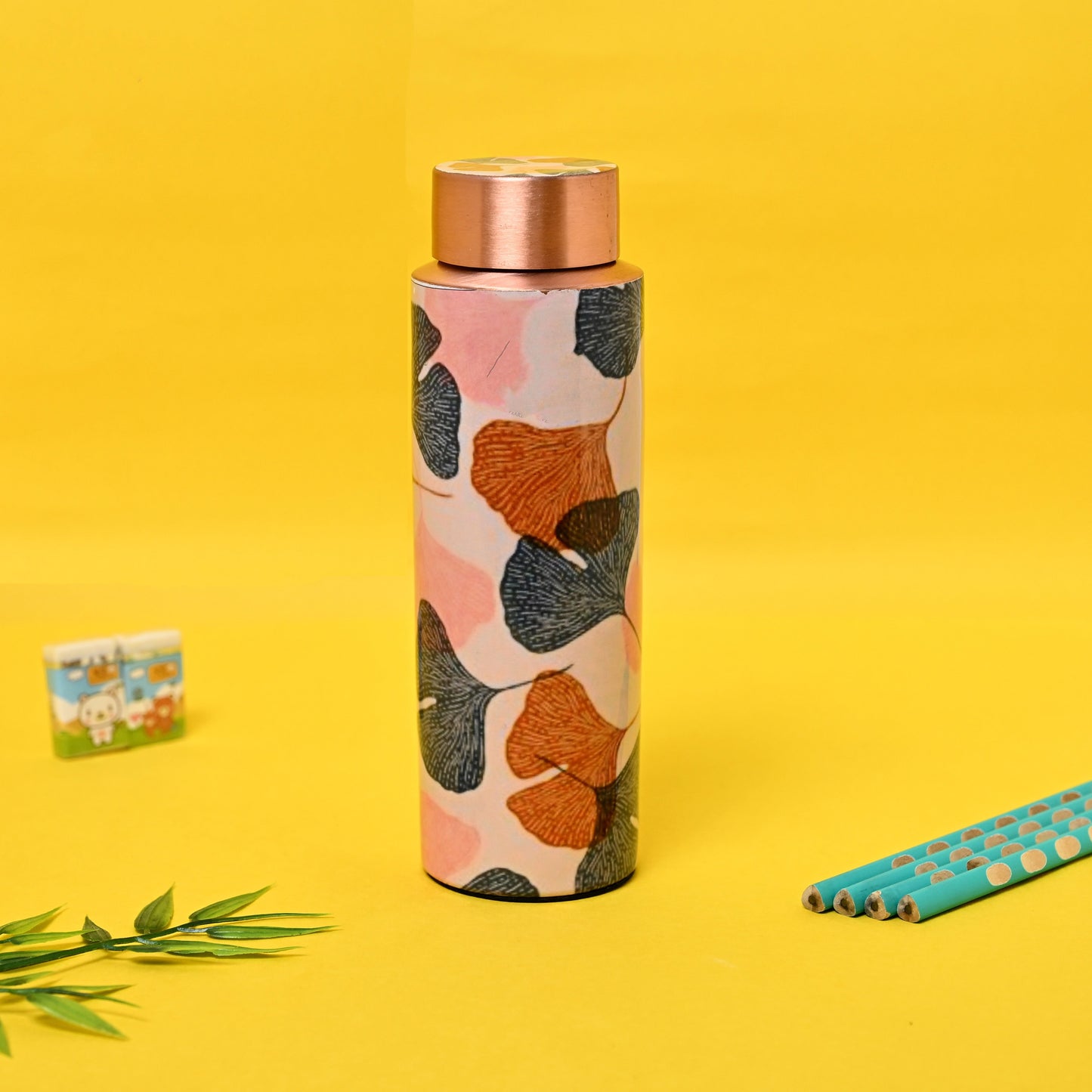 Sama Homes Copper Kids Bottle Beautiful Petals Design Printed | 400 ML-1