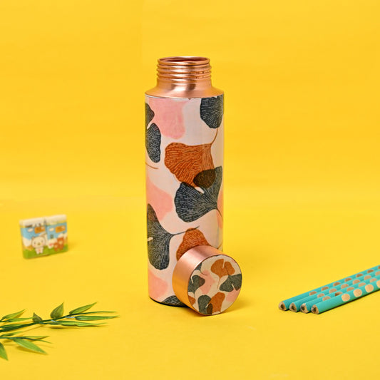 Sama Homes Copper Kids Bottle Beautiful Petals Design Printed | 400 ML-0