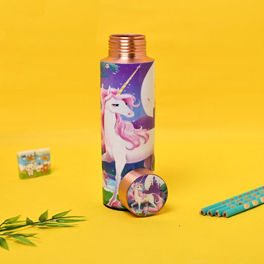 Sama Homes  Copper Kids Bottle Unicorn Bottle  400 ML-0