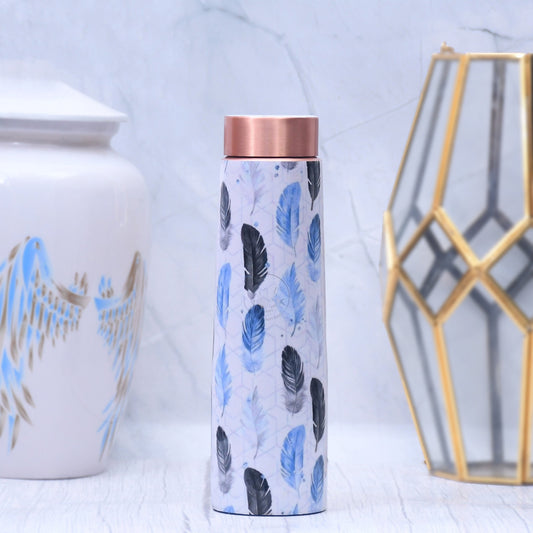 The Spring Leaves Printed Copper Bottle Enamel Leak Proof Capacity 1000 ML-0
