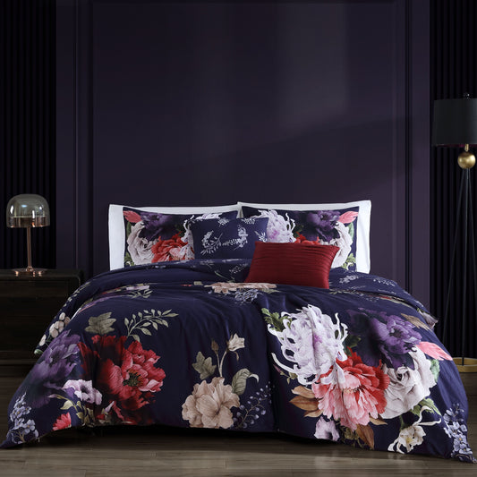 Bebejan Deep Purple Garden 5 Piece Reversible Comforter Set-0