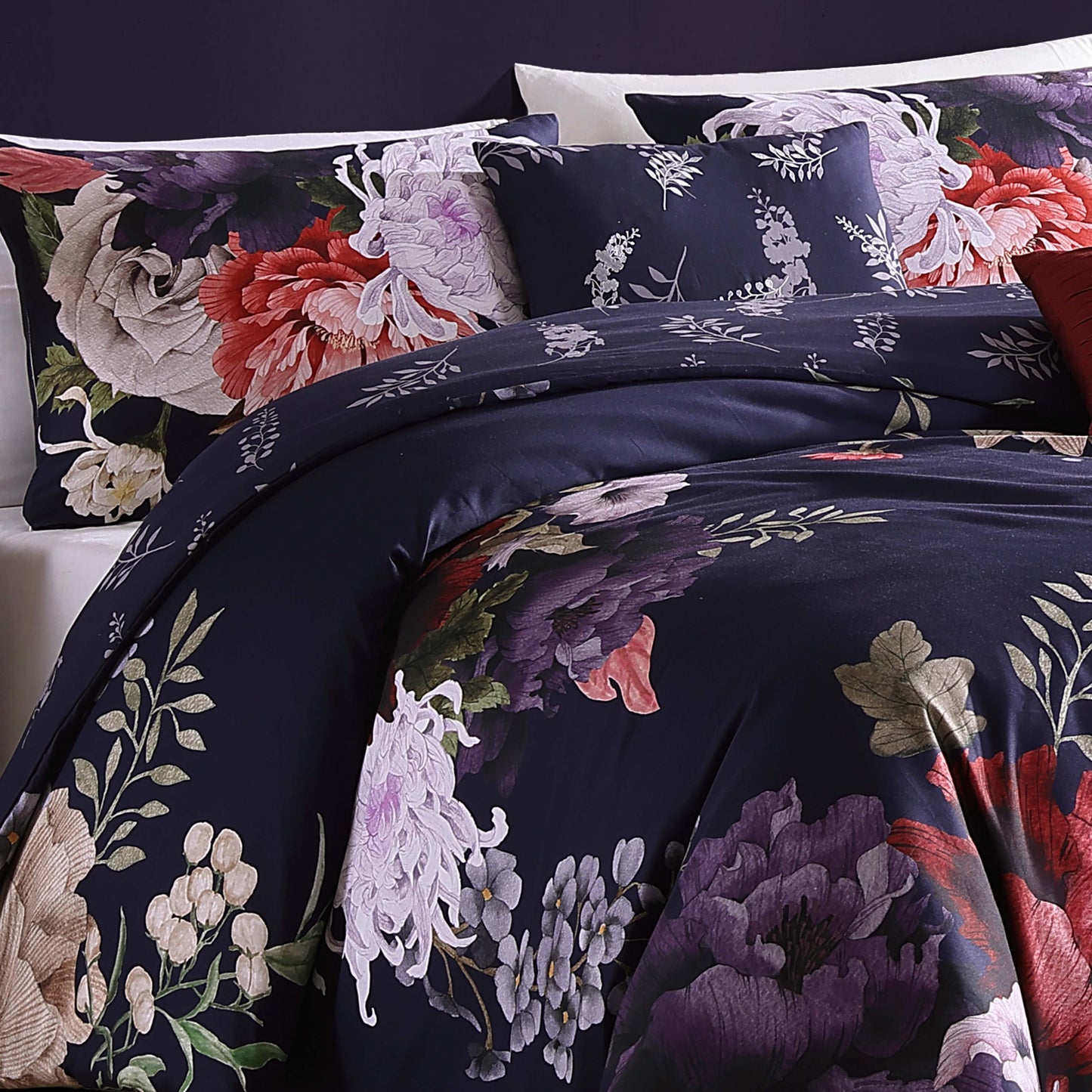 Bebejan Deep Purple Garden 5 Piece Reversible Comforter Set-2