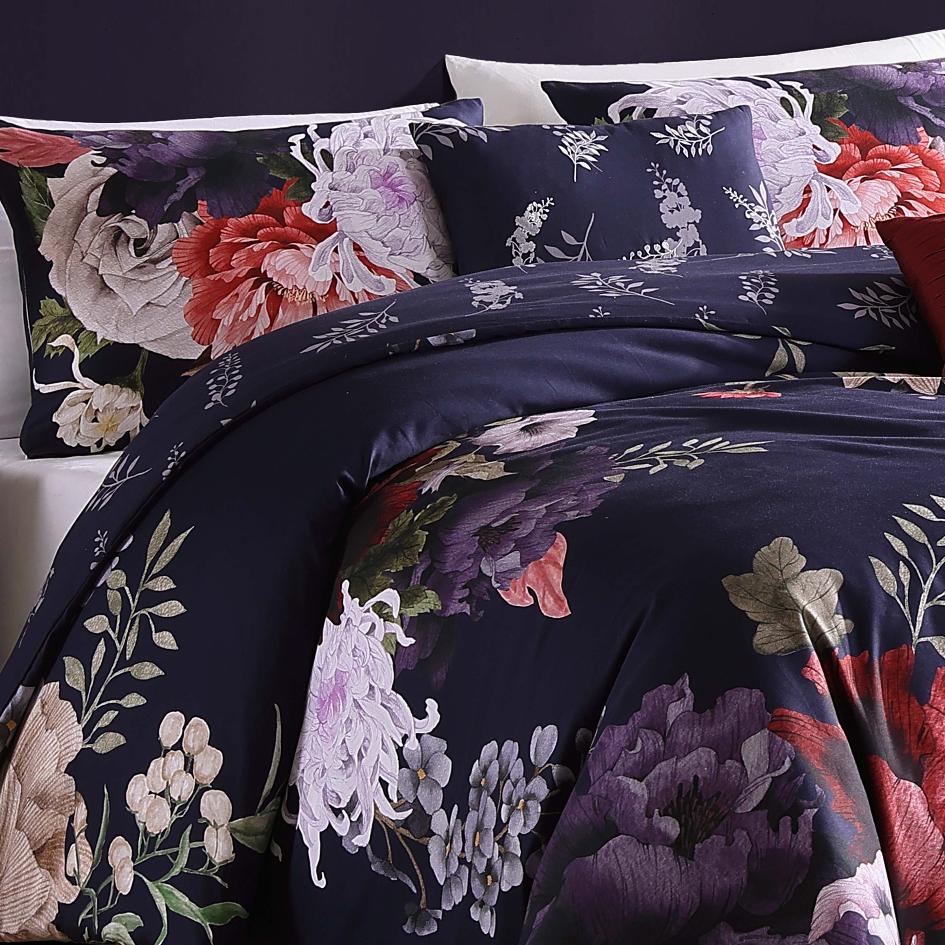 Bebejan Deep Purple Garden 5 Piece Reversible Comforter Set-2