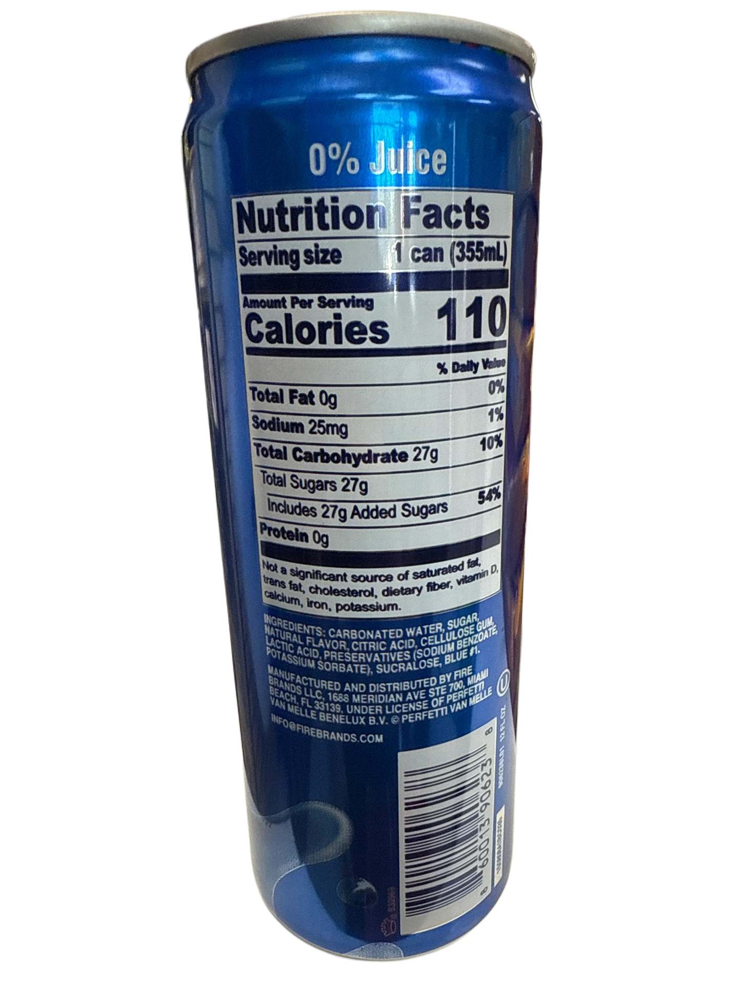 Air Heads Soda Blue Raspberry Flavour 355ML - U.S Edition