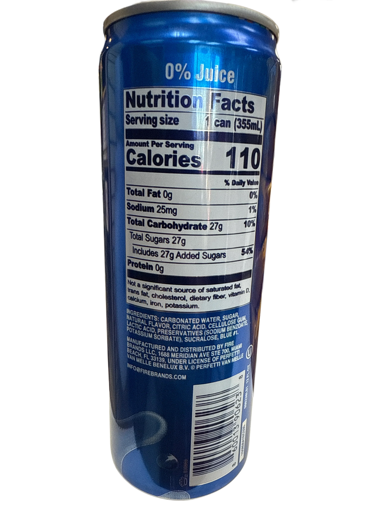 Air Heads Soda Blue Raspberry Flavour 355ML - U.S Edition