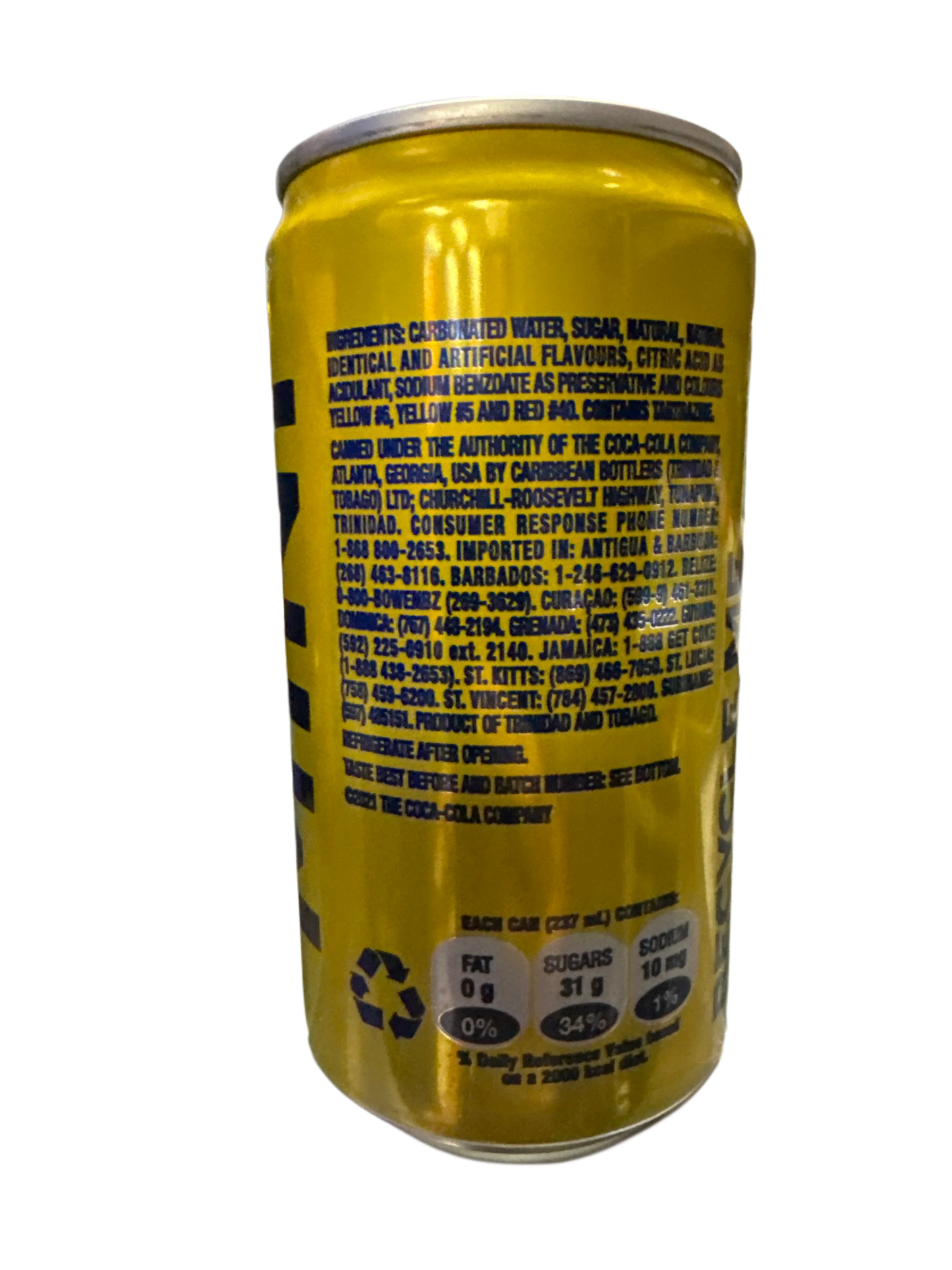Fanta Banana Flavoured Can 237ML - Trinidad and Tobago Edition