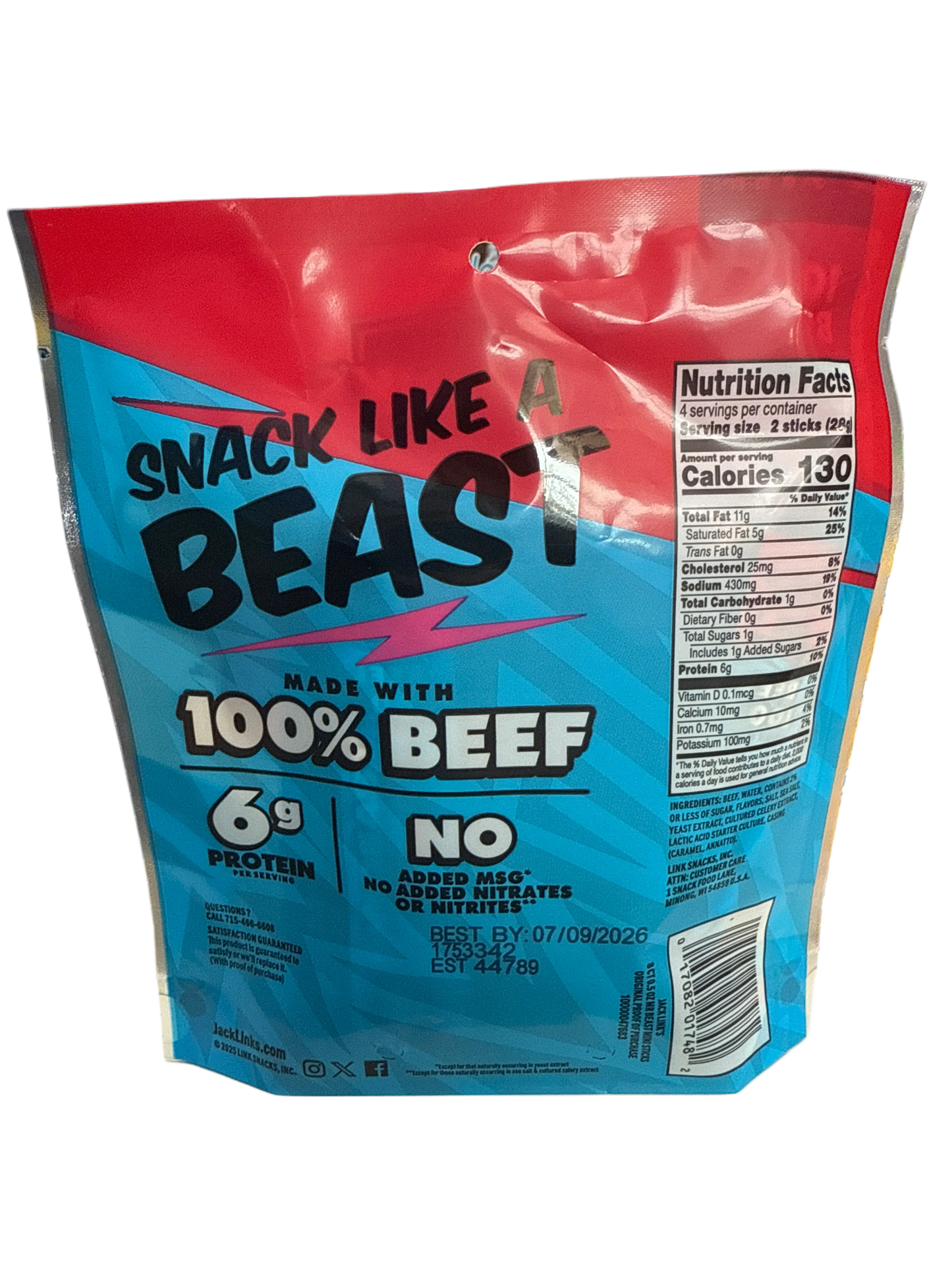 Jack Links Mr Beast Original Beef Mini Sticks 113G - U.S Edition