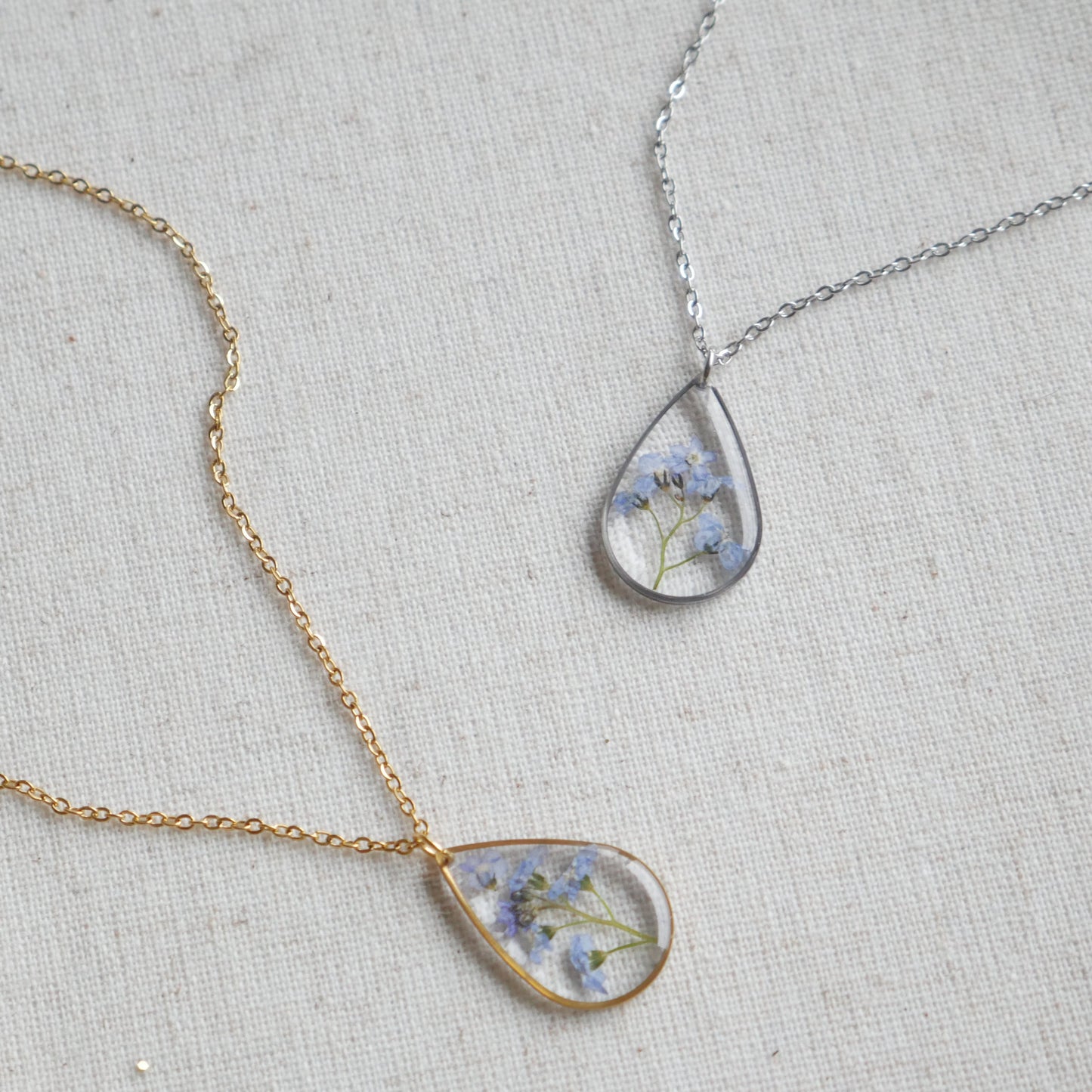 Collier Myosotis - goute (grand)