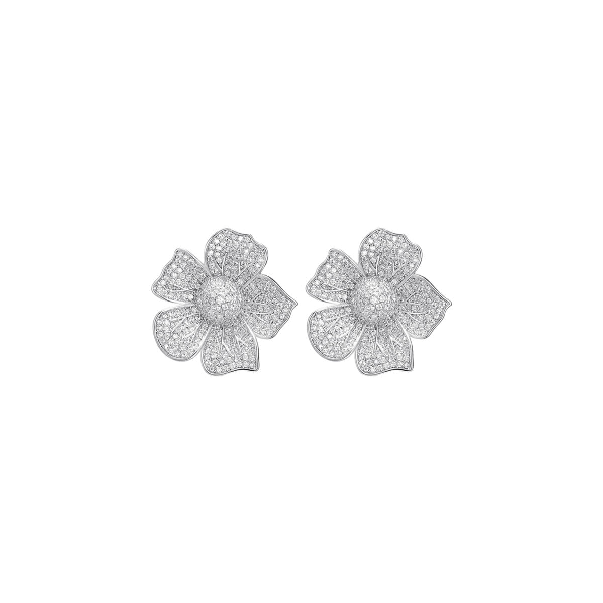 Fancy Botanique Silver Earrings-0