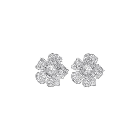 Fancy Botanique Silver Earrings-0