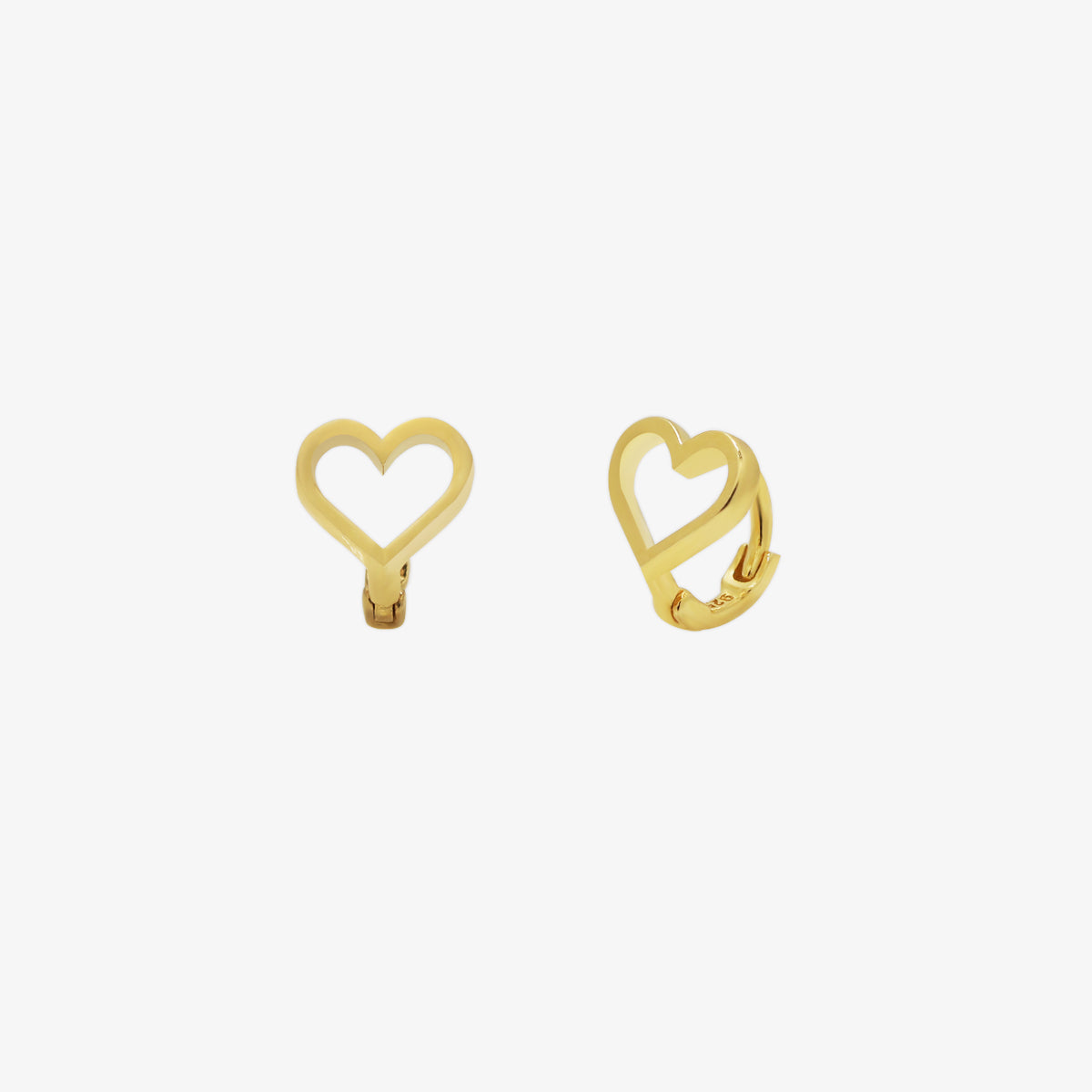 Line Heart Huggie Earring-0