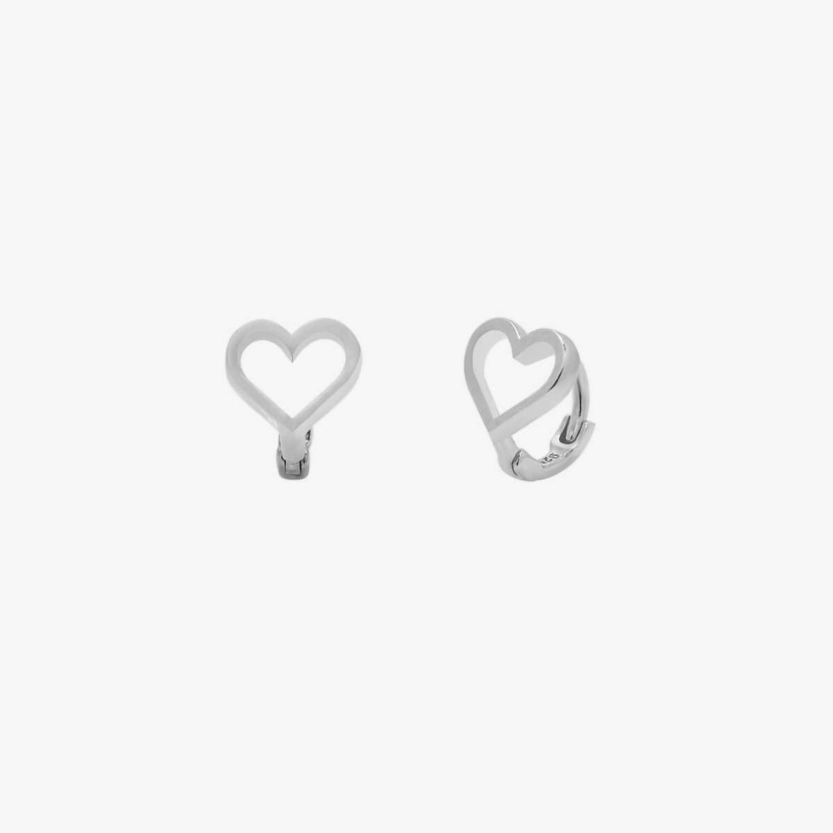 Line Heart Huggie Earring-5