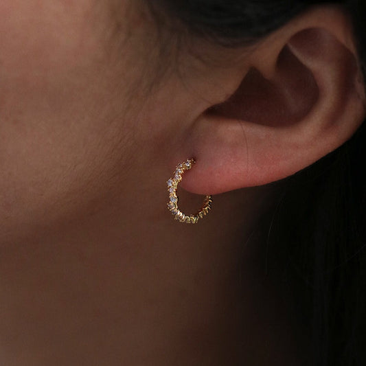 Pastel cubic semi-hoop earrings-1