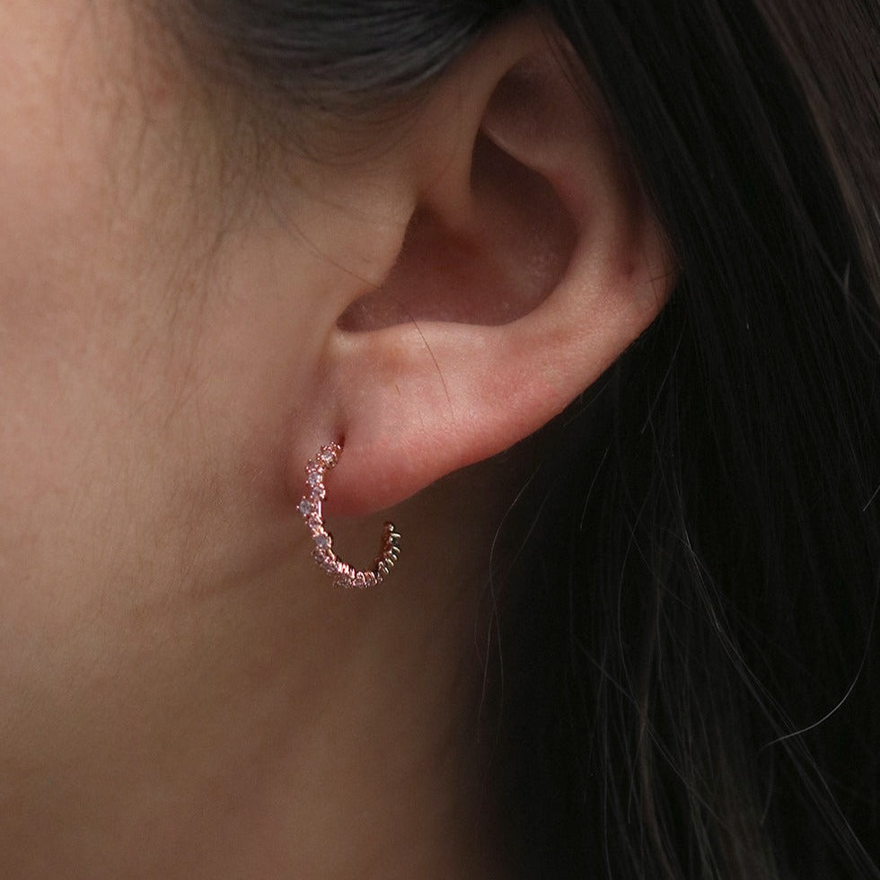 Pastel cubic semi-hoop earrings-2