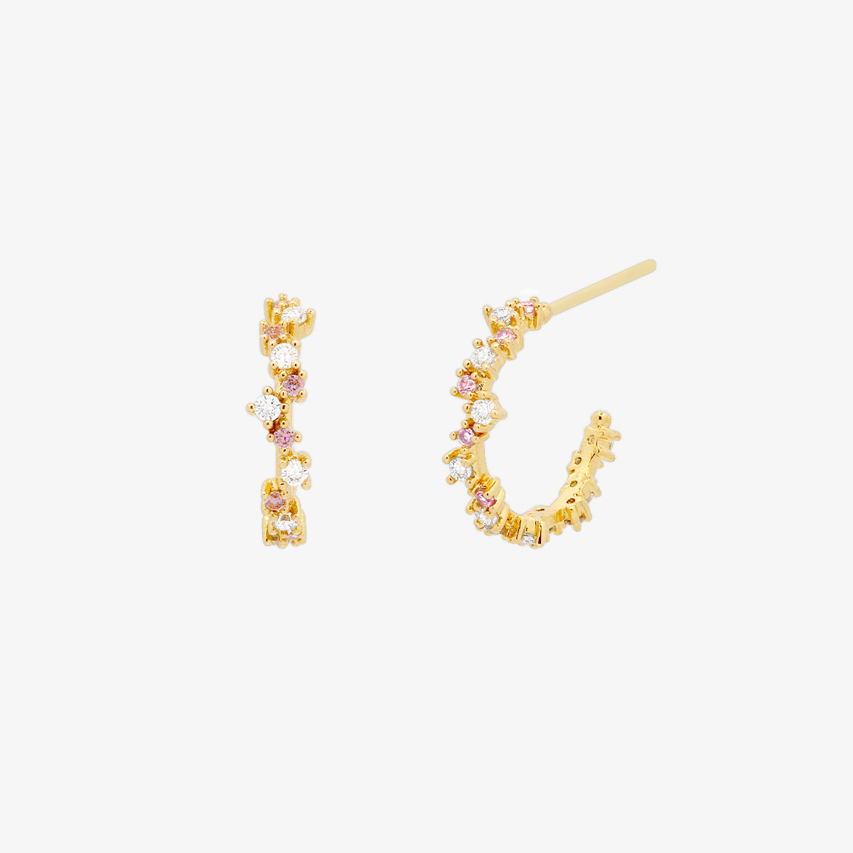 Pastel cubic semi-hoop earrings-0