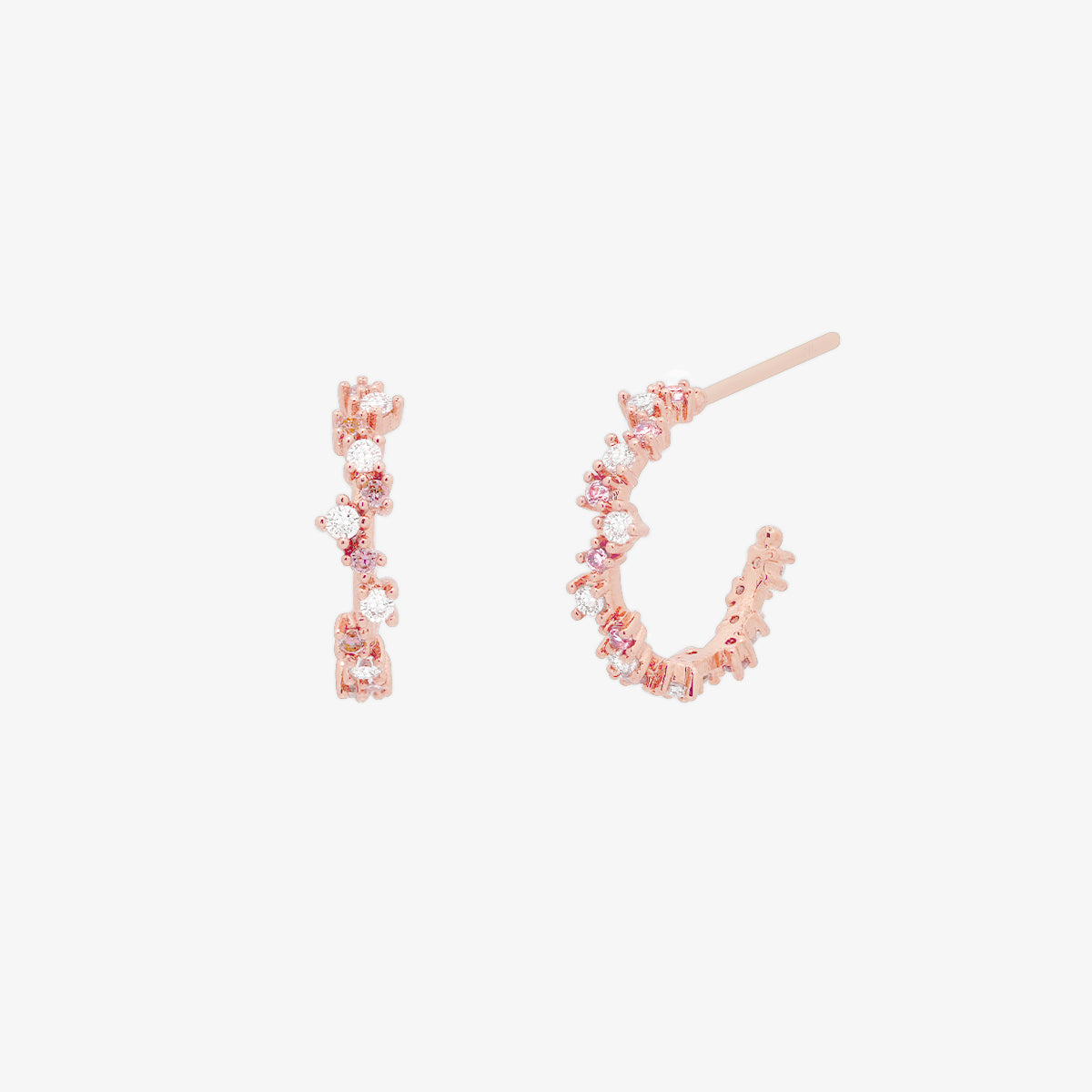 Pastel cubic semi-hoop earrings-6