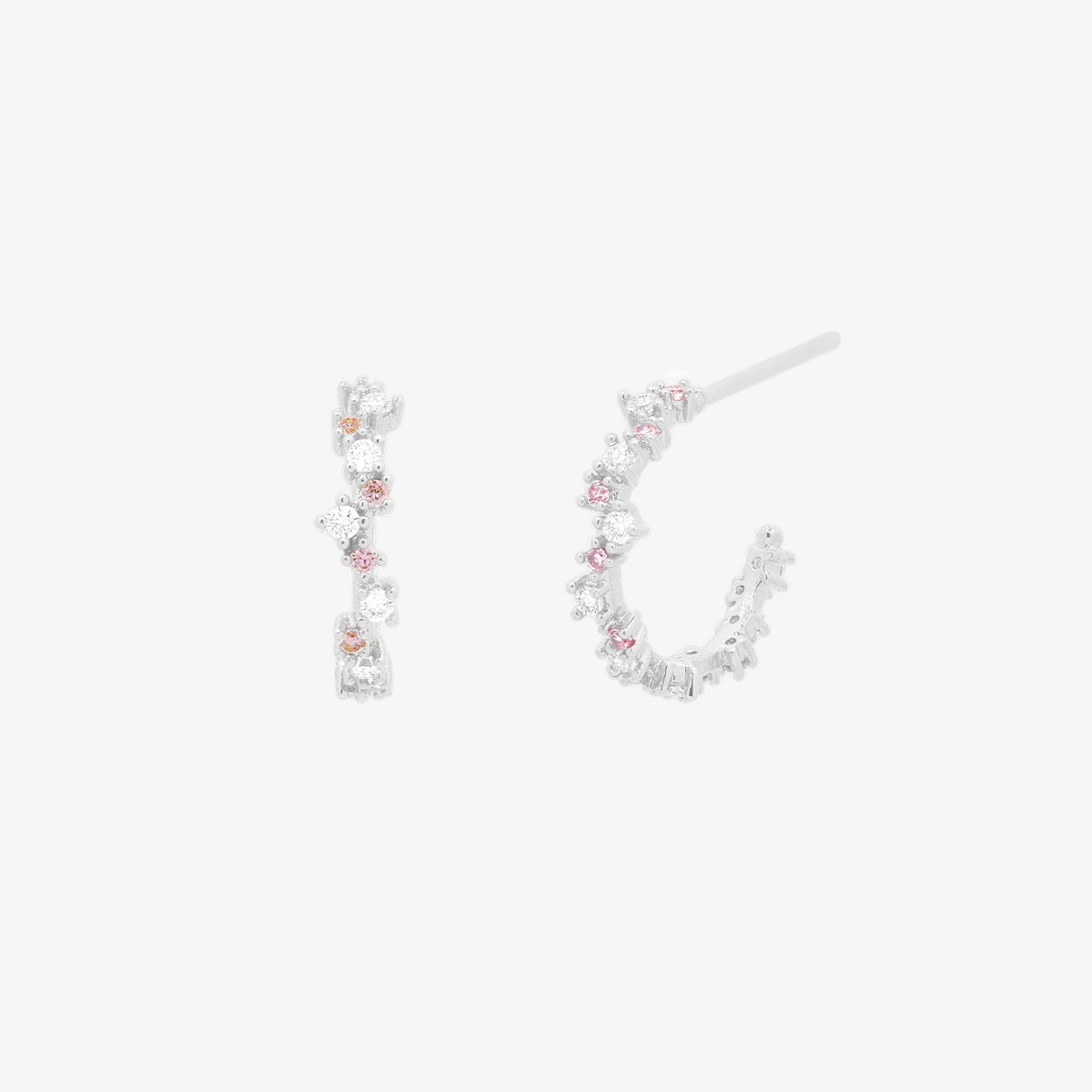 Pastel cubic semi-hoop earrings-5