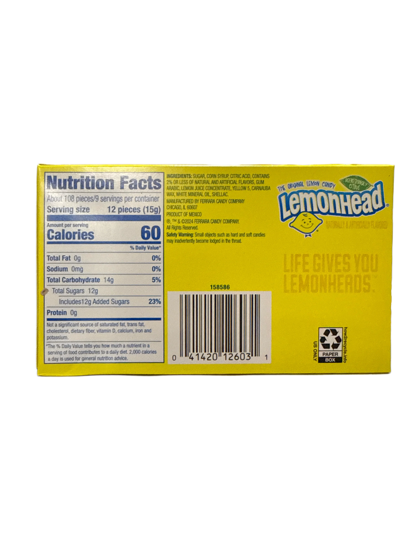 Lemonhead Theatre Box Candies 142G - Canadian Edition