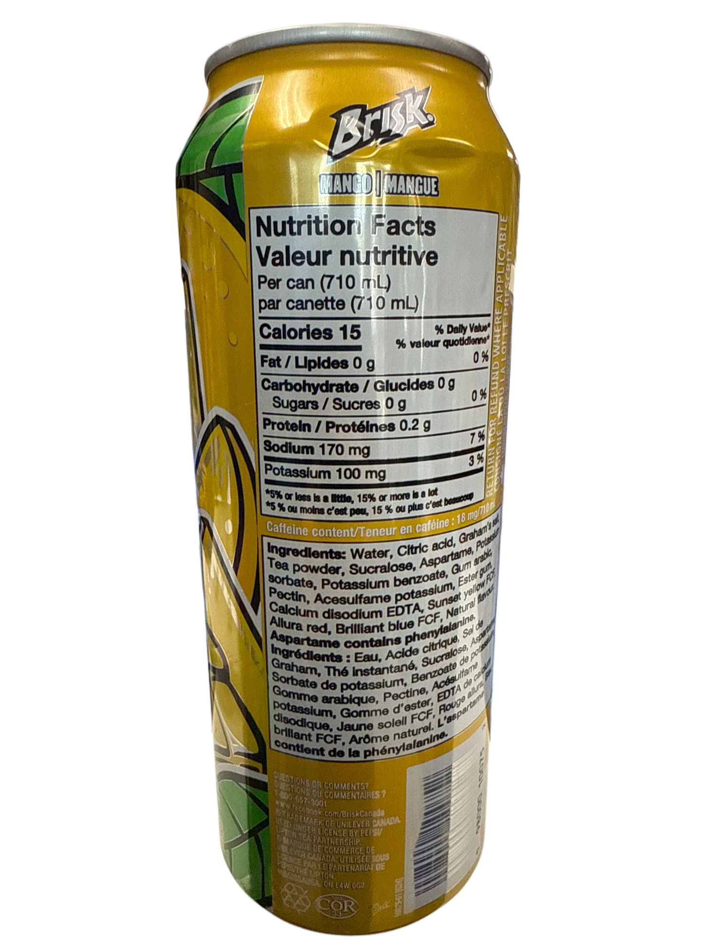 Brisk Mango Iced Tea Tall Can 710ML - U.S Edition