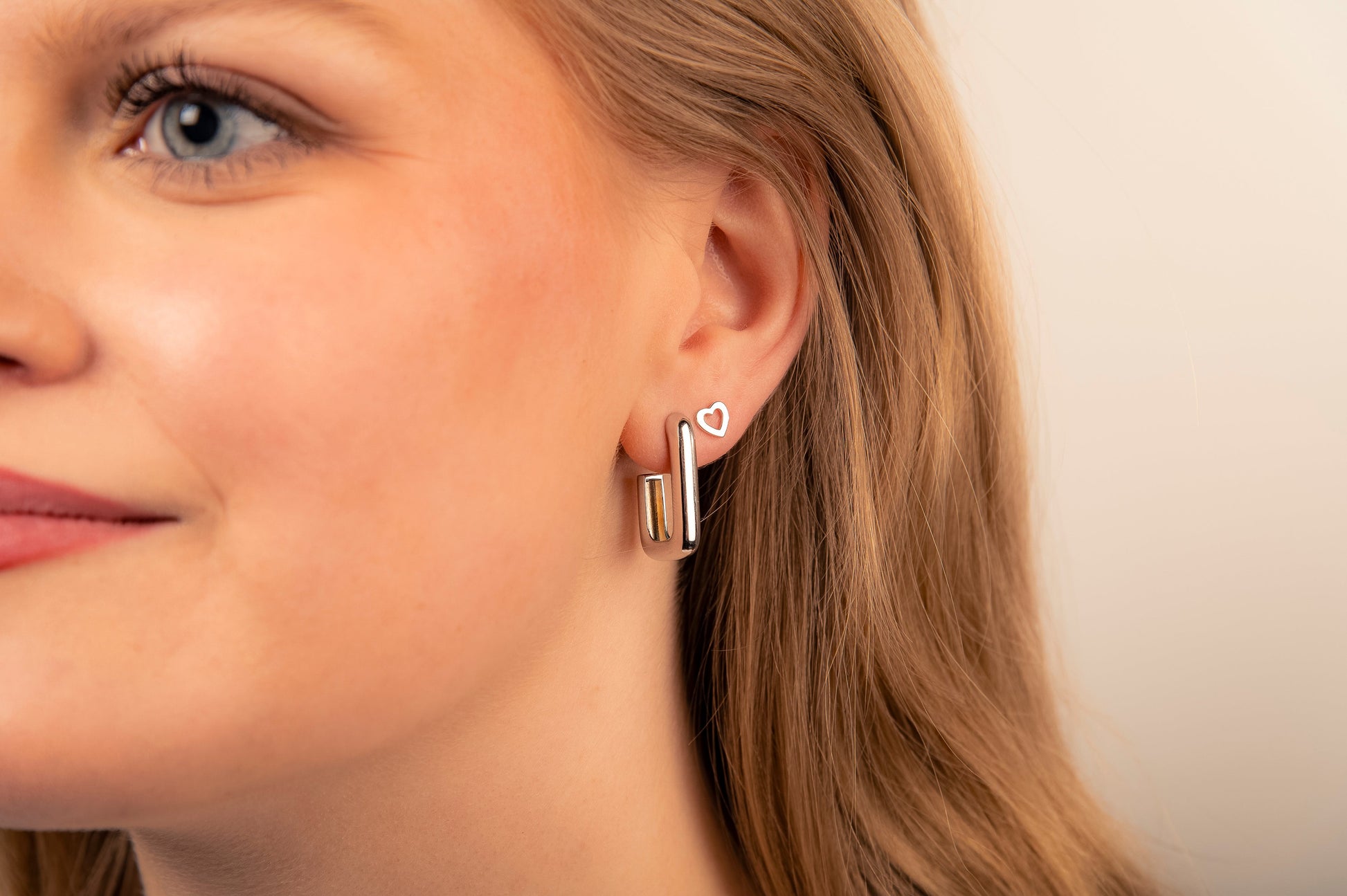 Oorbellen Open Hart  Zilver JE038S-1