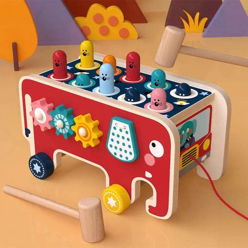 Elephant Drag and Hit Gopher Percussion Toy-1
