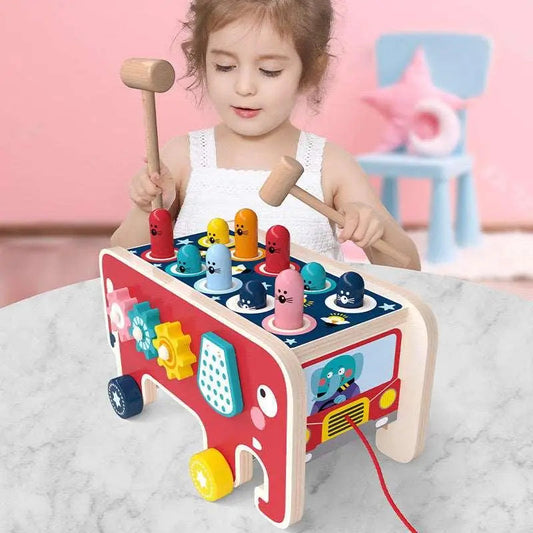 Elephant Drag and Hit Gopher Percussion Toy-0