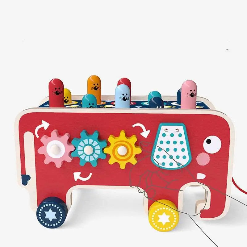 Elephant Drag and Hit Gopher Percussion Toy-3