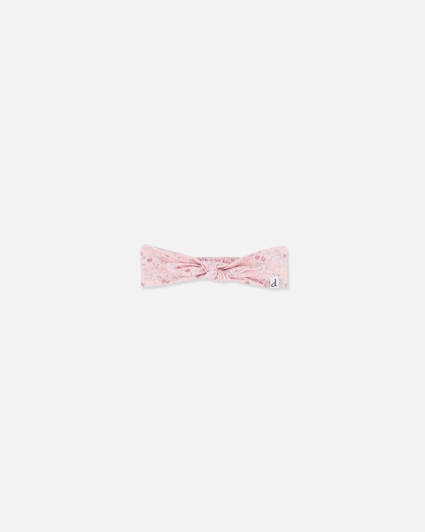 Organic Cotton Headband Printed Pink Small Flower-0