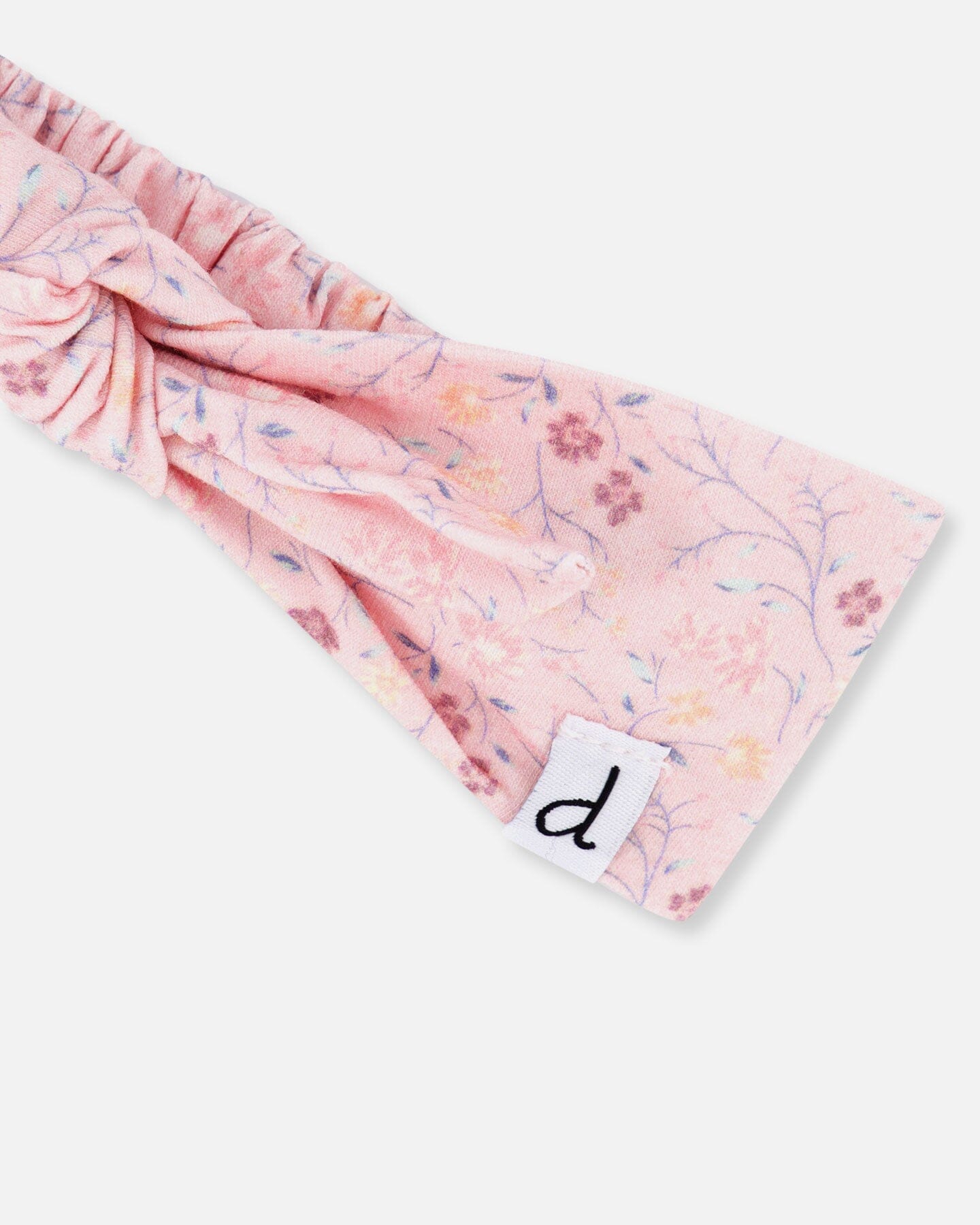 Organic Cotton Headband Printed Pink Small Flower-2