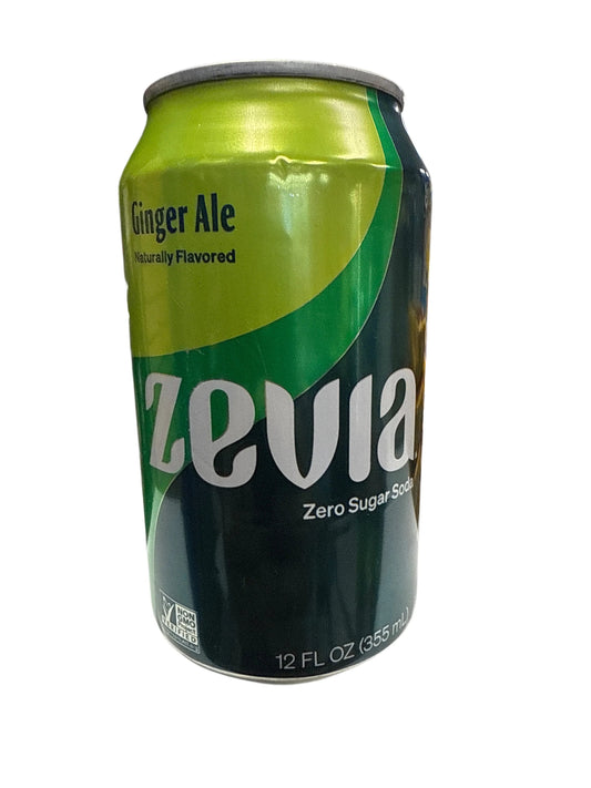 Zevia Zero Sugar Ginger Ale Flavoured Soda 355ML - Canadian Edition