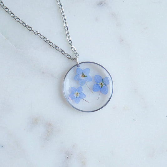 Collier Couronne trios Myosotis - rond (grand)
