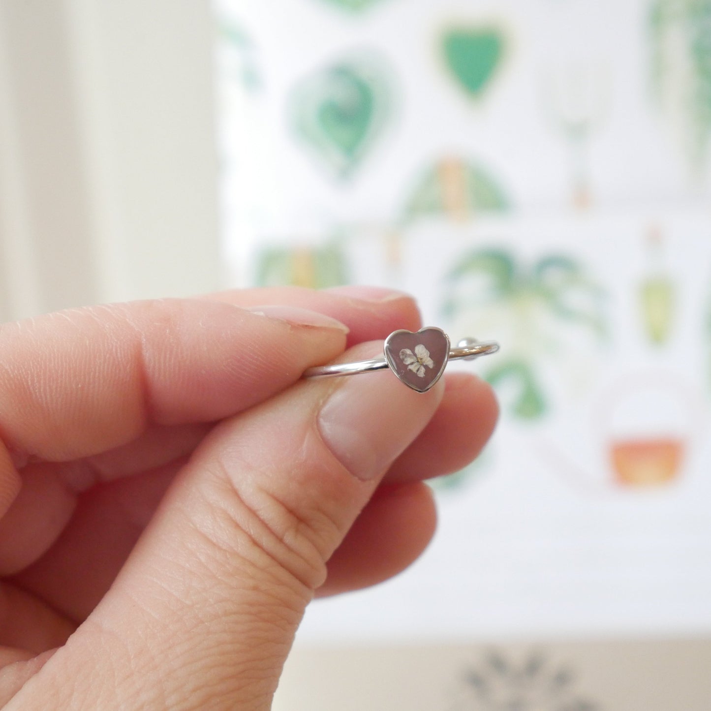 Bague automne -  mini coeur (ajustable)