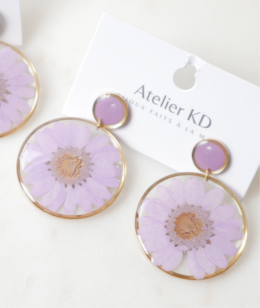 MBoucles d'oreilles duo Lila- rond (35mm)