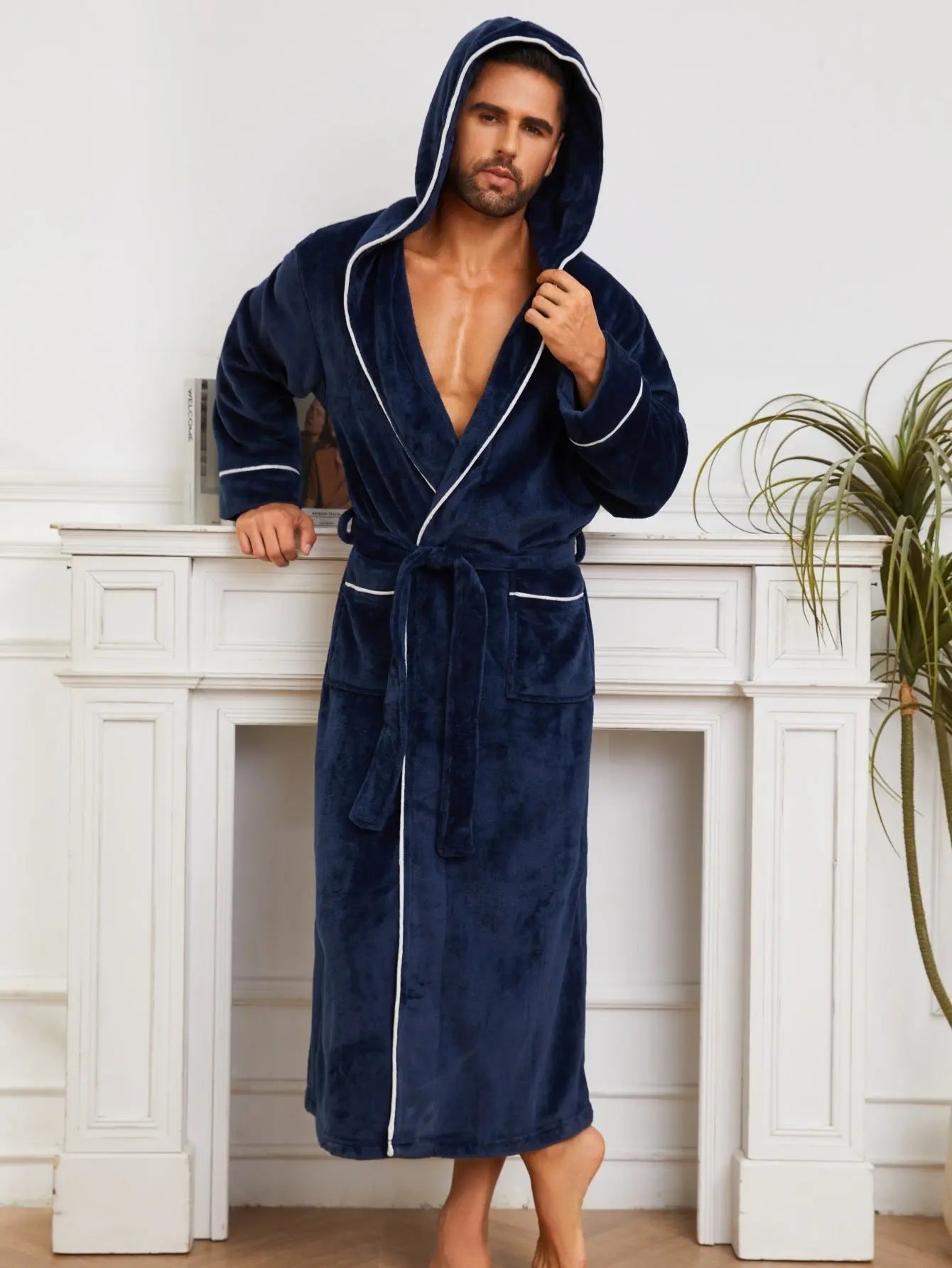 Fashion Men's Flannel Bathrobe Pajamas Women