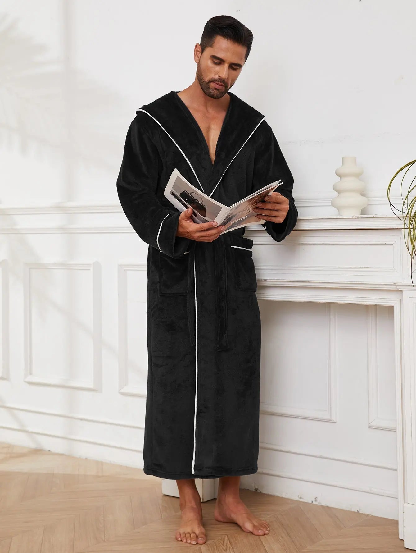 Fashion Men's Flannel Bathrobe Pajamas Women