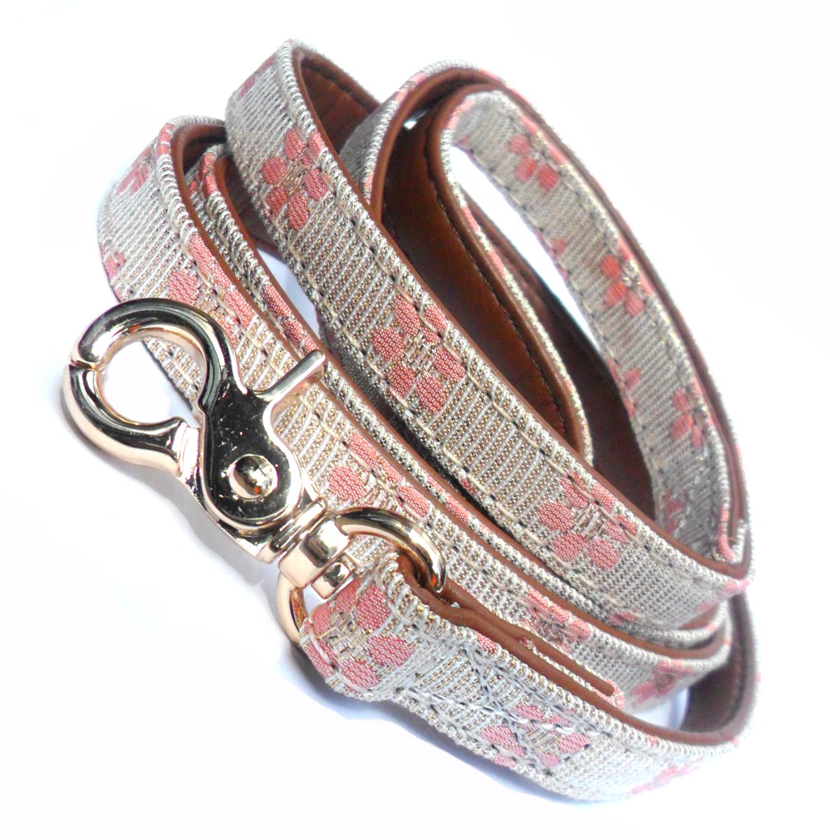 Flower Fabric Dog Leads - Pink-0