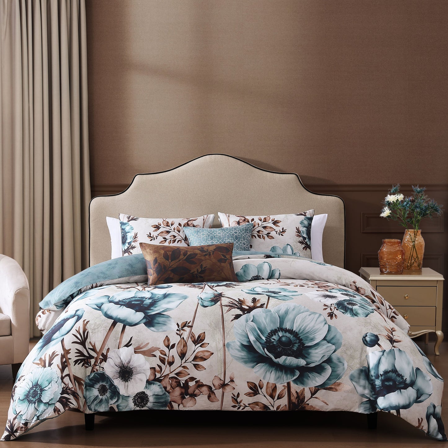 Bebejan Flowers in the Mist 5 Piece Reversible Comforter Set-0