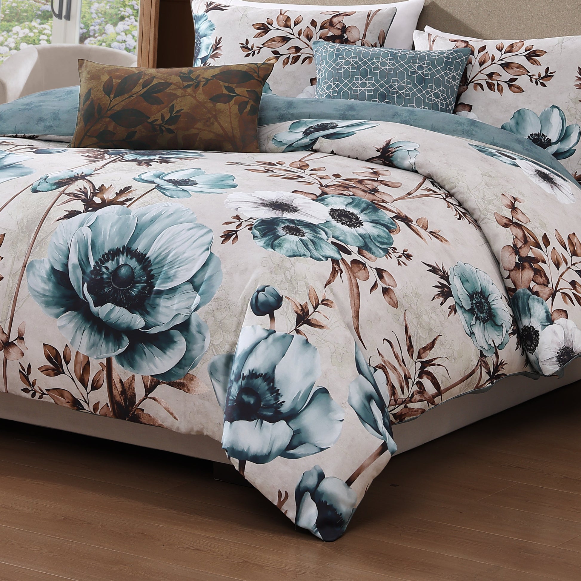 Bebejan Flowers in the Mist 5 Piece Reversible Comforter Set-2