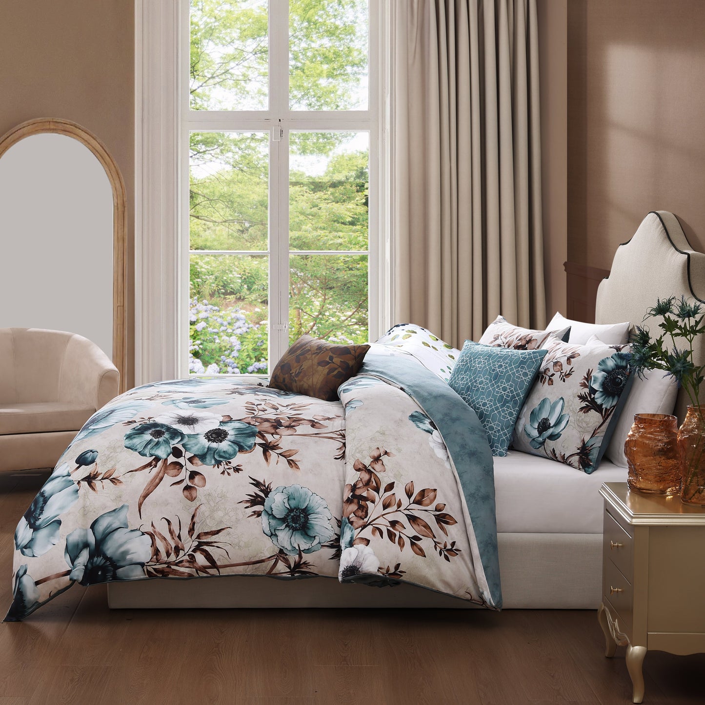 Bebejan Flowers in the Mist 5 Piece Reversible Comforter Set-3