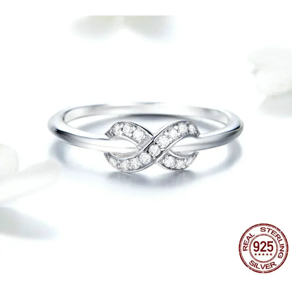 Forever Bound - Sterling Silver Infinity Ring With Cubic Zirconia