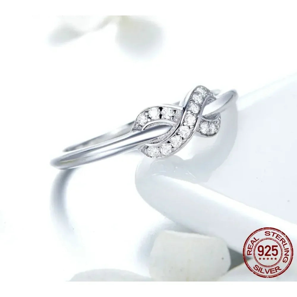 Forever Bound - Sterling Silver Infinity Ring With Cubic Zirconia