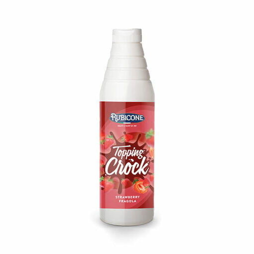Strawberry Topping with Pieces - 1 KG Squeeze Bottle - Strawberry Crock Topping - Rubicone Canada-0