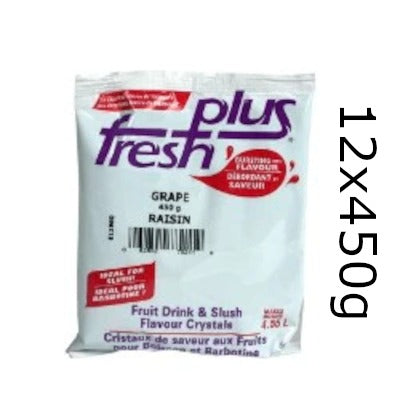 Fresh Plus Grape Drink Crystals - Drink and Slush Mix - Lynch - Case ( 12 x 450 grams)-0