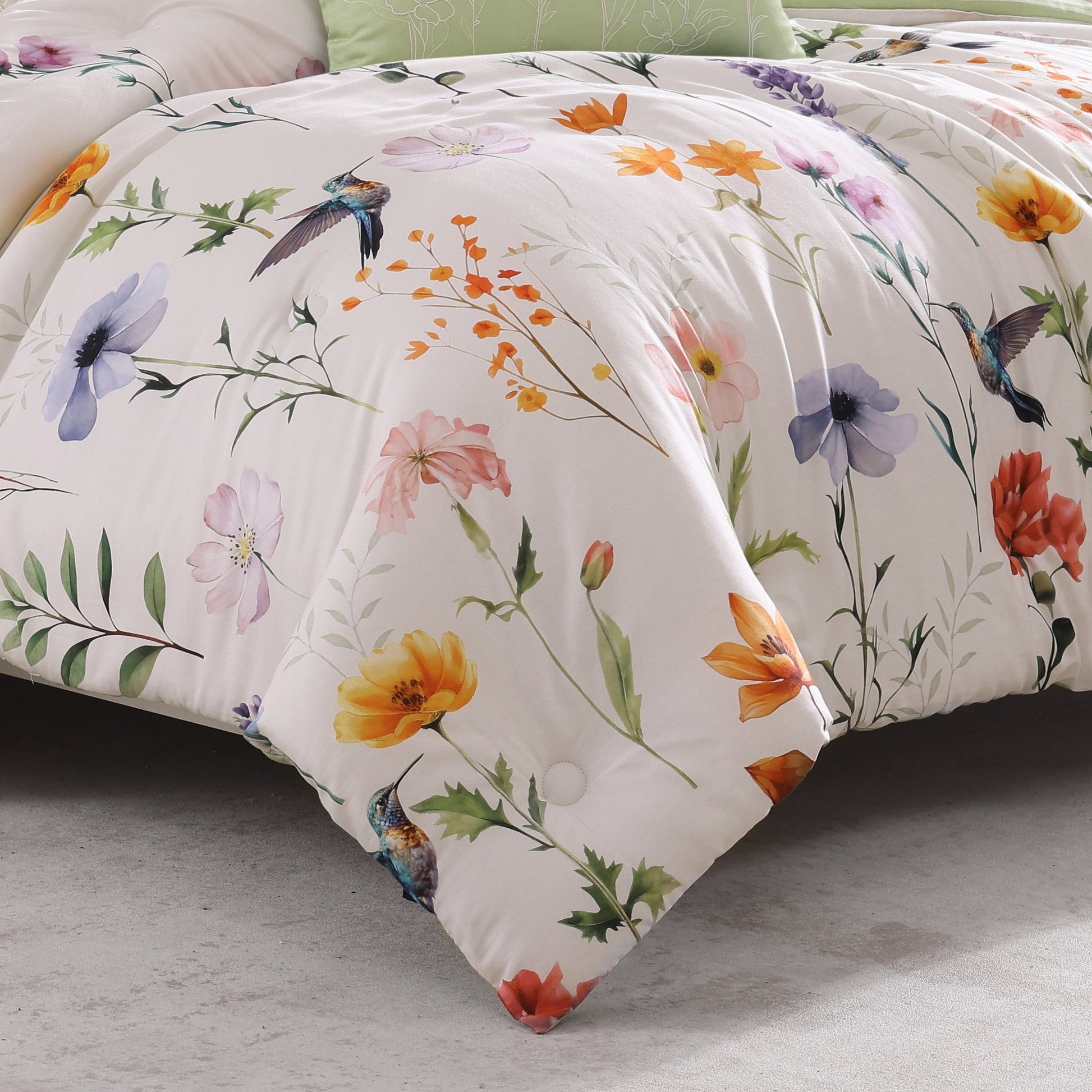 Bebejan Fresh Cut Flowers 5 Piece Reversible Comforter Set-3