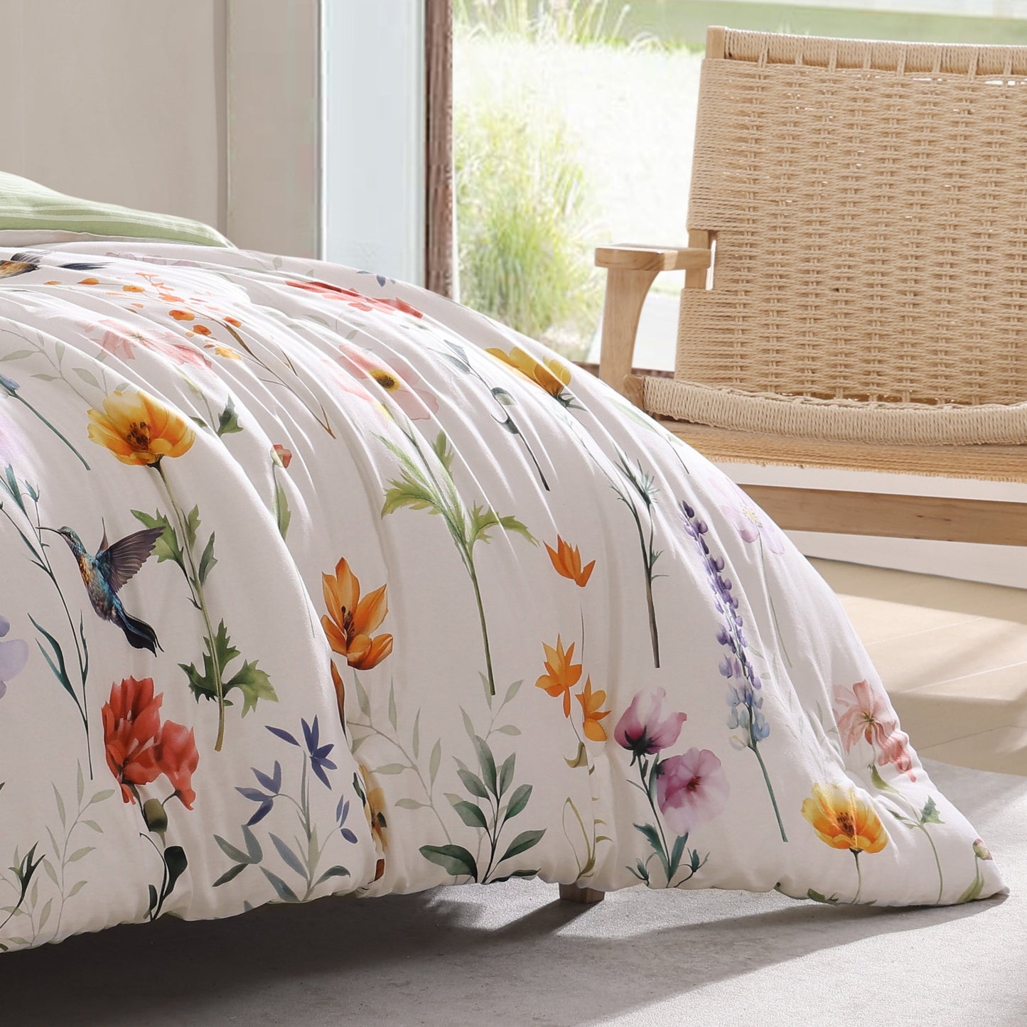 Bebejan Fresh Cut Flowers 5 Piece Reversible Comforter Set-1