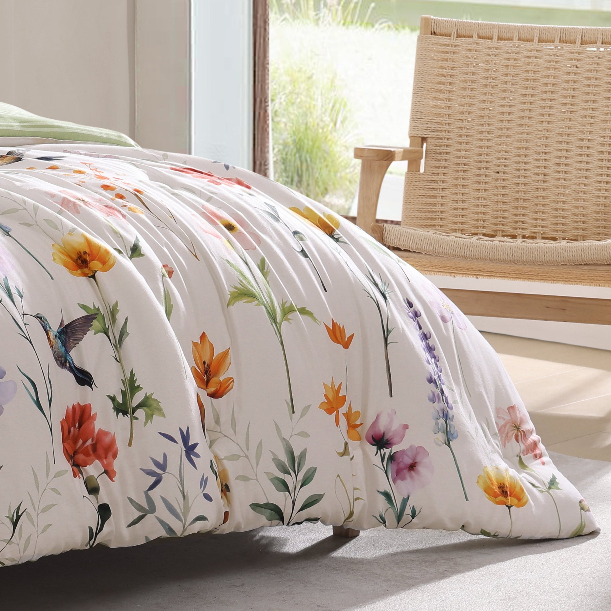 Bebejan Fresh Cut Flowers 5 Piece Reversible Comforter Set-1