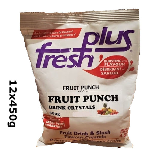 Fresh Plus Fruit Punch Drink Crystals - Drink and Slush Mix - Lynch - Case ( 12 x 450 grams)-0